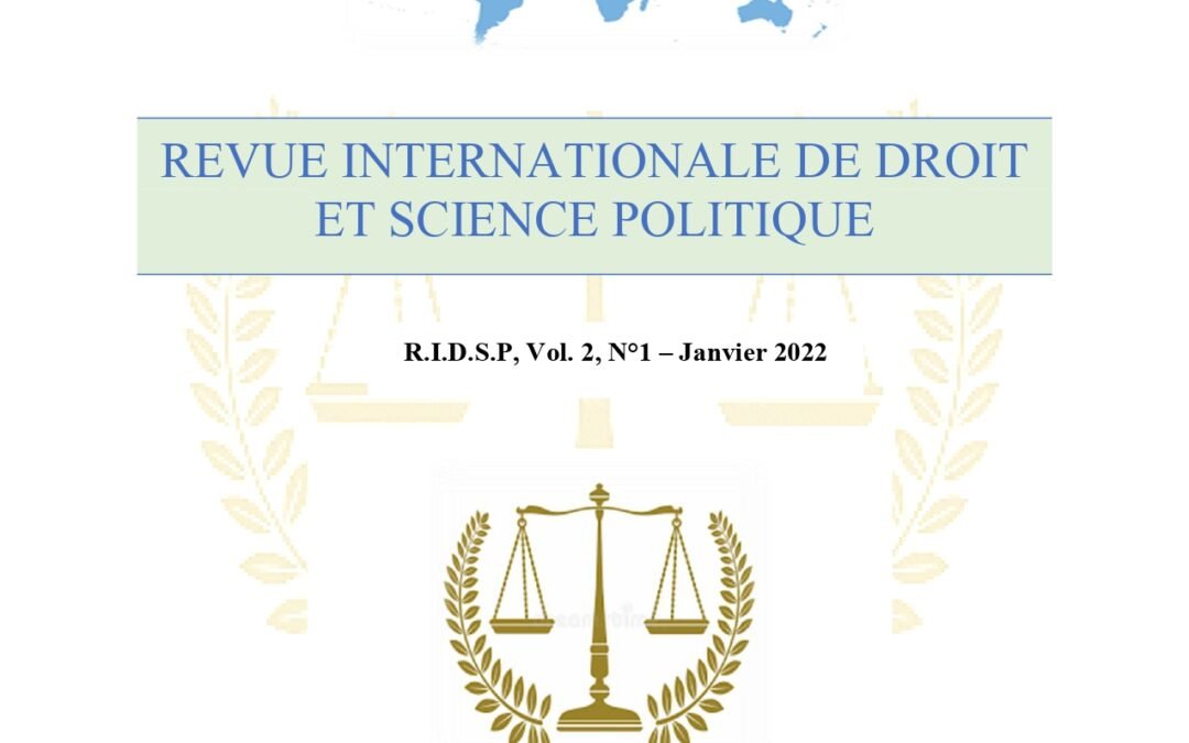 RIDSP, Vol 2, N°1- Janvier 2022